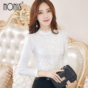 Nonis Elegant Lace shirt women Winter With Warm Velvet long sleeve O-neck female tops plus size high quality Clothing Blusa
Nonis Elegant Lace shirt women Winter With Warm Velvet long sleeve O-neck female tops plus size high quality Clothing Blusa