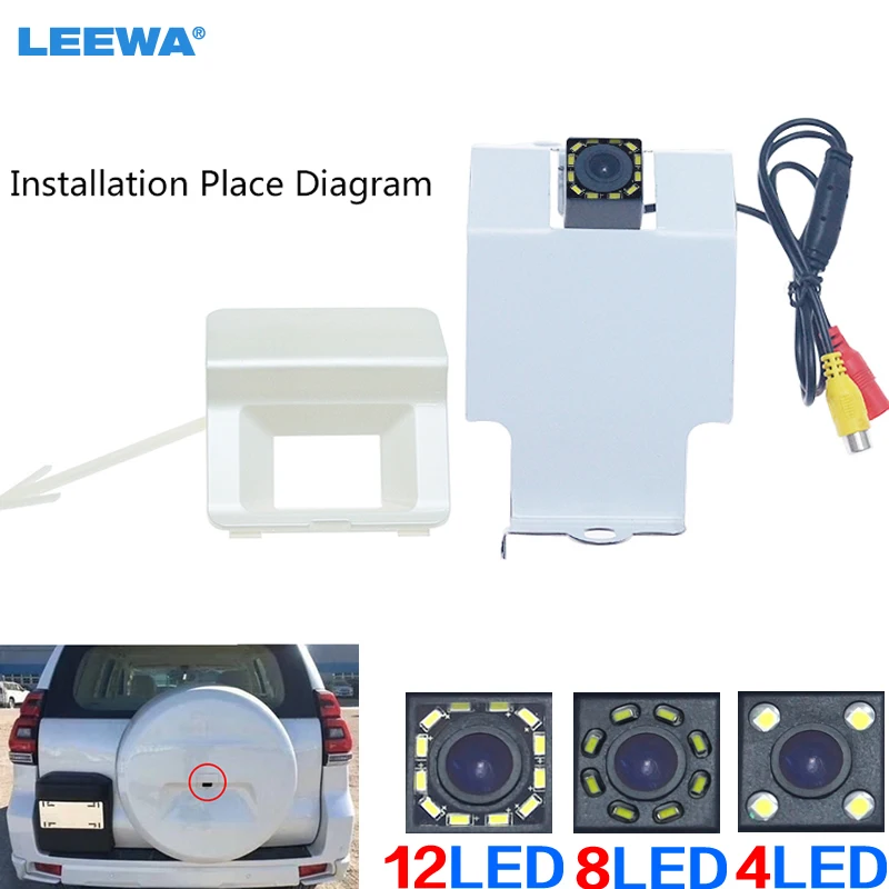 LEEWA Car Backup Rear View Camera with 4/8/12LED For Toyota Prado (Middle East) Install In Spare Tire Cover Reversing Camera
LEEWA Car Backup Rear View Camera with 4/8/12LED For Toyota Prado (Middle East) Install In Spare Tire Cover Reversing Camera