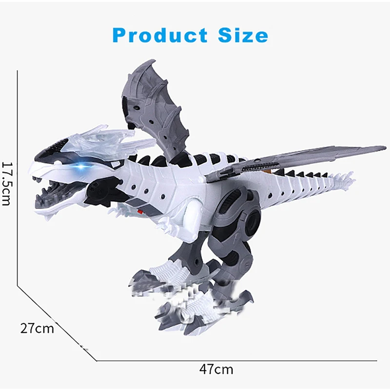 Large Spray Mechanical Dinosaurs With Wing Cartoon Electronic Walking Animal Model Dinosaurio juguete Robot Pterosaurs Kids Toys