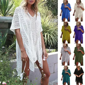 Women Beachwear Swimwear Bikini Cover Up Kaftan Summer Tassel Mini Beach Dress Hot Solid Mesh Chiffon See-through Black Swimsuit
Women Beachwear Swimwear Bikini Cover Up Kaftan Summer Tassel Mini Beach Dress Hot Solid Mesh Chiffon See-through Black Swimsuit