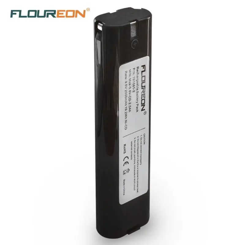 

FLOUREON 9.6V 2000mAh Replacement Power Tools Ni-CD Battery Rechargeable Battery for Makita 9000 9001 6092D 6093D 6094D 2.0Ah