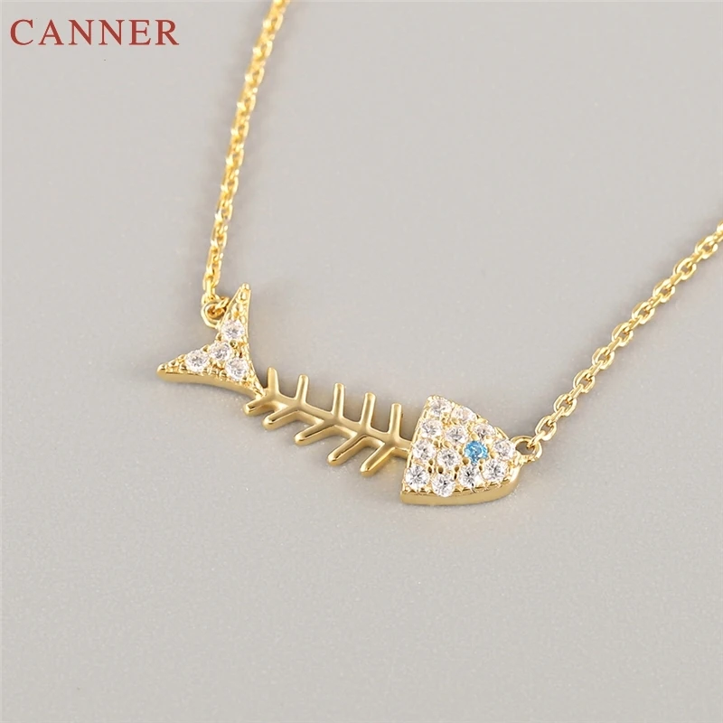 Gold Color CZ Crystal Fish Bone Pendant Necklace for Women 925 Sterling Silver Jewelry Zircon Necklace collier femme C35
Gold Color CZ Crystal Fish Bone Pendant Necklace for Women 925 Sterling Silver Jewelry Zircon Necklace collier femme C35