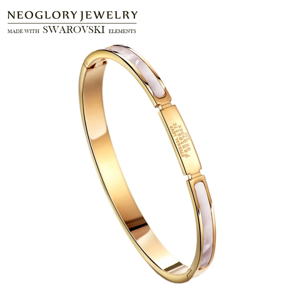 Neoglory Shell & Stainless Steel Bangle Love Letter Carving Stylish Romantic Fashion Bracelet For Lady Daily Party Classic
Neoglory Shell & Stainless Steel Bangle Love Letter Carving Stylish Romantic Fashion Bracelet For Lady Daily Party Classic