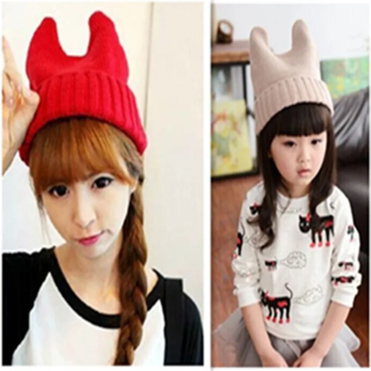 New Wave of Cute Devil Horn Cap Orecchiette Hat Knitted Hat Female Autumn and Winter Selling Wool Hat Parent-child Cap
New Wave of Cute Devil Horn Cap Orecchiette Hat Knitted Hat Female Autumn and Winter Selling Wool Hat Parent-child Cap
