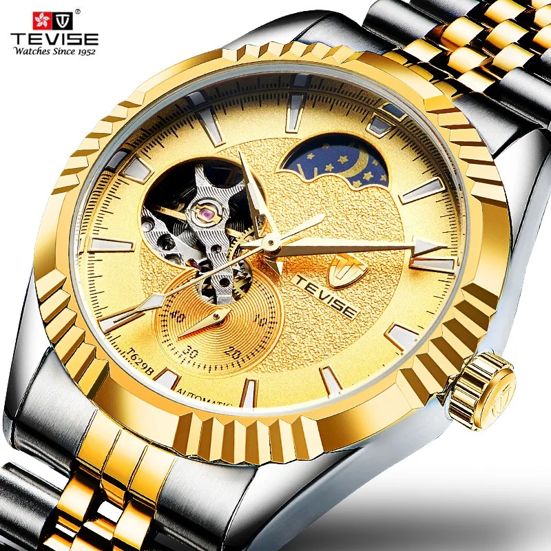 2019 TEVISE Tourbillon Mechanical Watch Automatic Men Watch Moon Phase Luminous Waterproof Clock Male Causal Mechanical Watches
2019 TEVISE Tourbillon Mechanical Watch Automatic Men Watch Moon Phase Luminous Waterproof Clock Male Causal Mechanical Watches