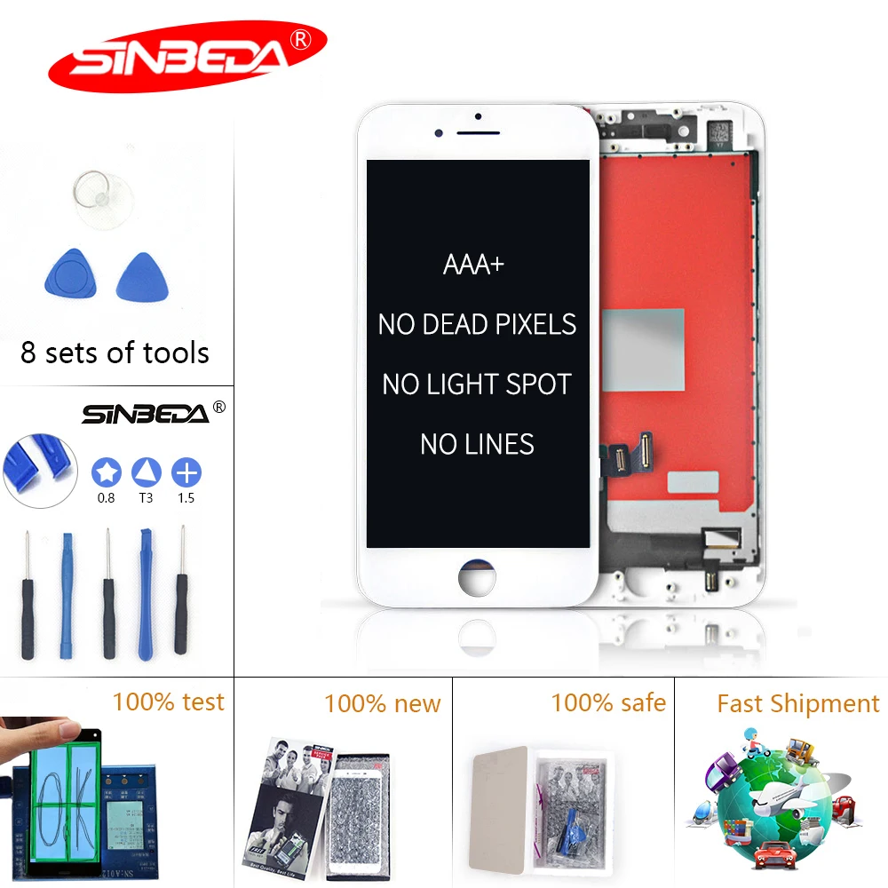 Sinbeda LCD For iPhone 7 7 Plus LCD Display Touch Screen Digitizer Assembly Replacement for iPhone 8 Plus LCD
Sinbeda LCD For iPhone 7 7 Plus LCD Display Touch Screen Digitizer Assembly Replacement for iPhone 8 Plus LCD
