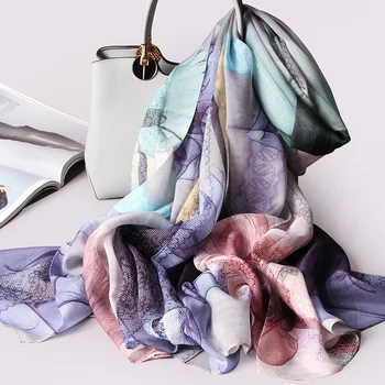 100% Real Silk Shawls Neckscarf Women 2020 Luxury Print Natural Chiffon Silk Scarf For Ladies Summer Sunscreen Large Silk Shawls
100% Real Silk Shawls Neckscarf Women 2020 Luxury Print Natural Chiffon Silk Scarf For Ladies Summer Sunscreen Large Silk Shawls