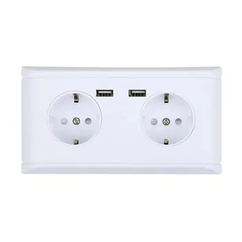 Wall Dual Plug Socket EU Plug French/German Standard 2 USB Ports Power Outlet Panel Electric Wall Charger Adapter Household Tool
Wall Dual Plug Socket EU Plug French/German Standard 2 USB Ports Power Outlet Panel Electric Wall Charger Adapter Household Tool