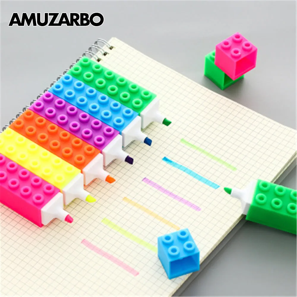 6 color Creative Building Blocks Highlighter Marking Pen Cute Kawaii Graffiti Pens Child Student Painting Stationery
6 color Creative Building Blocks Highlighter Marking Pen Cute Kawaii Graffiti Pens Child Student Painting Stationery