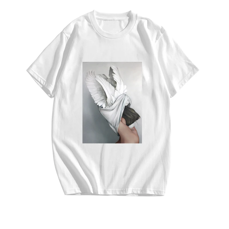 Cotton Harajuku Aesthetics Tshirt Sexy Flowers Feather Print Short Sleeve Tops & Tees Fashion Casual Couple T Shirt
Cotton Harajuku Aesthetics Tshirt Sexy Flowers Feather Print Short Sleeve Tops & Tees Fashion Casual Couple T Shirt