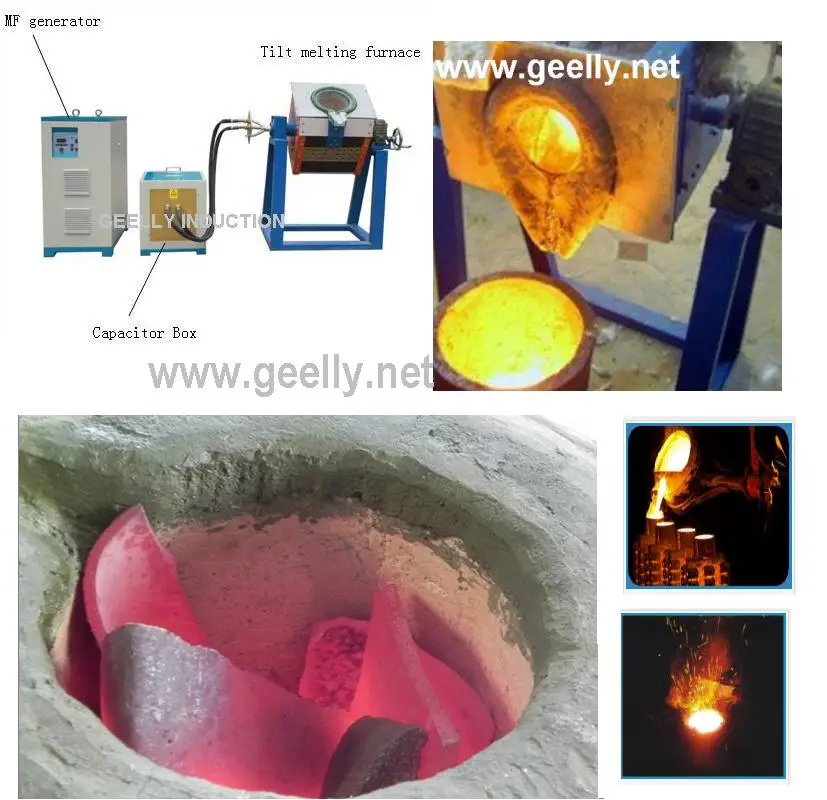 35KW dump Induction Melting Furnace for Melting 30Kgs of gold silver brass and copper
35KW dump Induction Melting Furnace for Melting 30Kgs of gold silver brass and copper