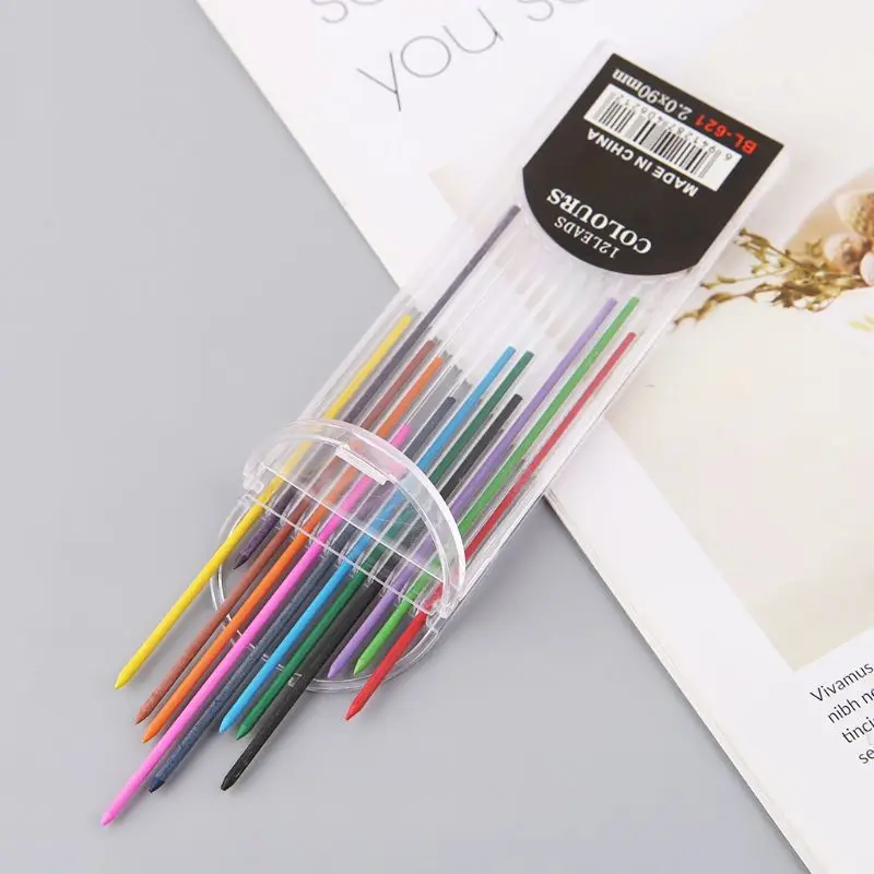12Pcs 2.0 mm Mechanical Pencil Colors 2B Lead Refills Draft Drawing Writing Crafting Art Sketching School Stationery Supply
12Pcs 2.0 mm Mechanical Pencil Colors 2B Lead Refills Draft Drawing Writing Crafting Art Sketching School Stationery Supply