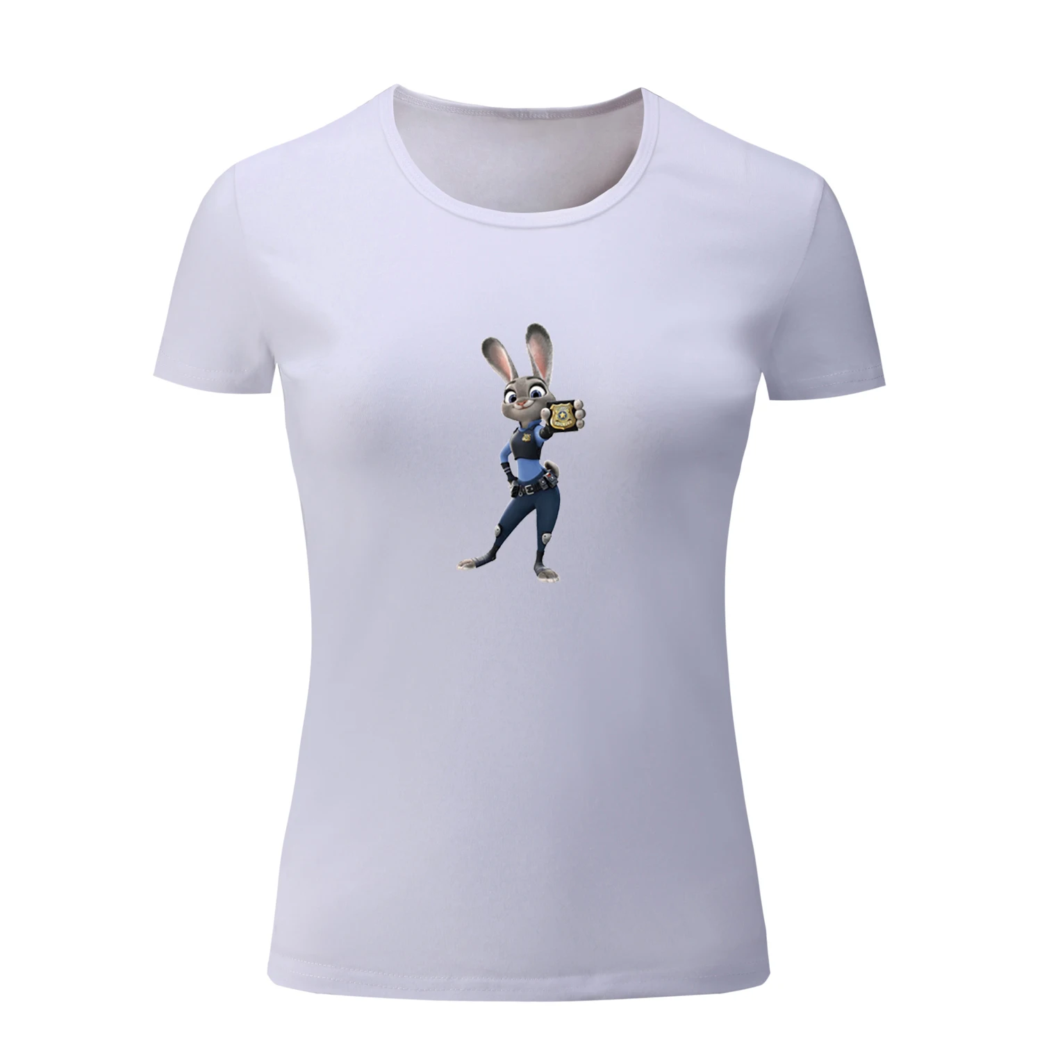 Zootopia Zootropolis Police Judy Hopkins Cottontail Rabbit Print Funny T Shirt Women Cartoon O-Neck T-shirt For Girl Lady Femme
Zootopia Zootropolis Police Judy Hopkins Cottontail Rabbit Print Funny T Shirt Women Cartoon O-Neck T-shirt For Girl Lady Femme