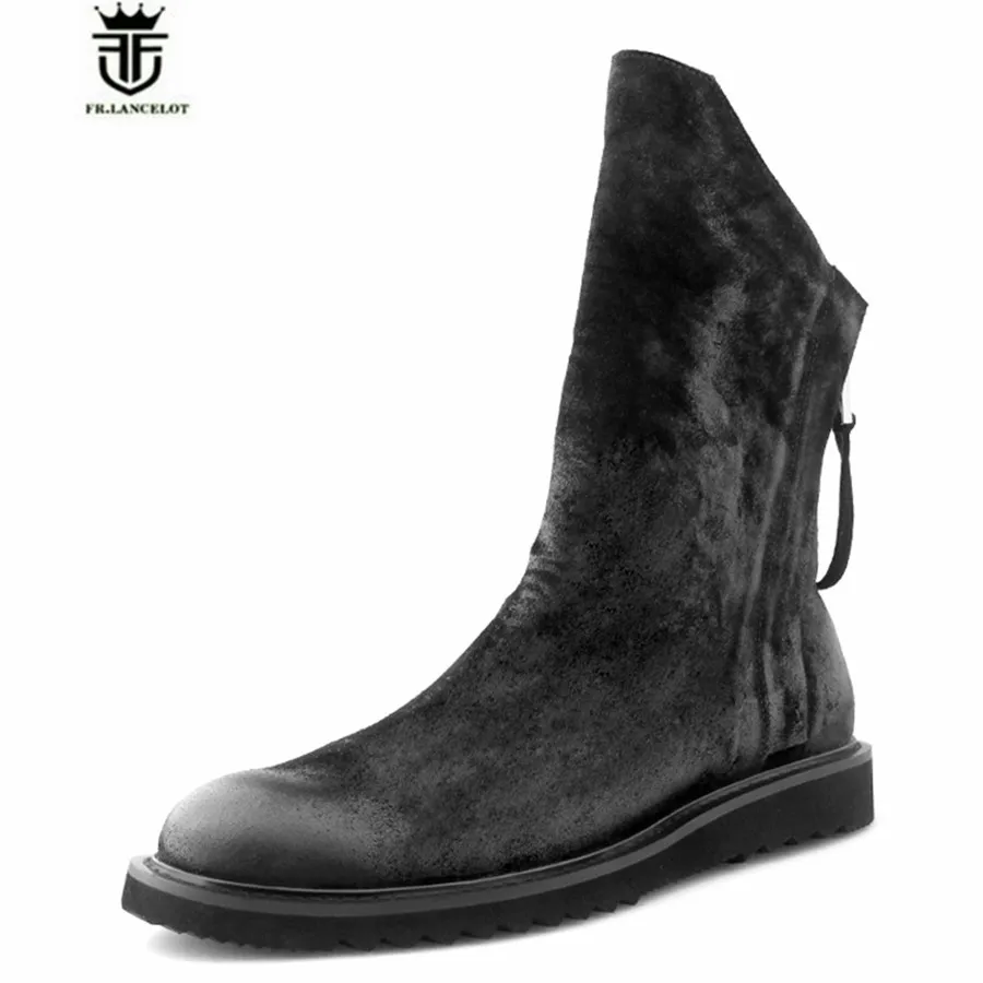 High Top England Genuine Leather Dual Zipper Platform punk Men Winter Boots Suede Black Street denim Boots
High Top England Genuine Leather Dual Zipper Platform punk Men Winter Boots Suede Black Street denim Boots