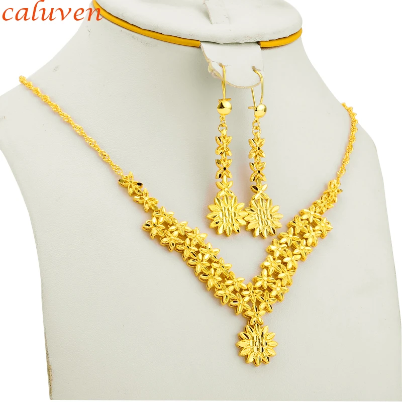 Gold Color Ethiopian Jewelry Sets Small Flowers Necklace/Earring for Women/Girls Arab/African Jewelry Party Gifts
Gold Color Ethiopian Jewelry Sets Small Flowers Necklace/Earring for Women/Girls Arab/African Jewelry Party Gifts