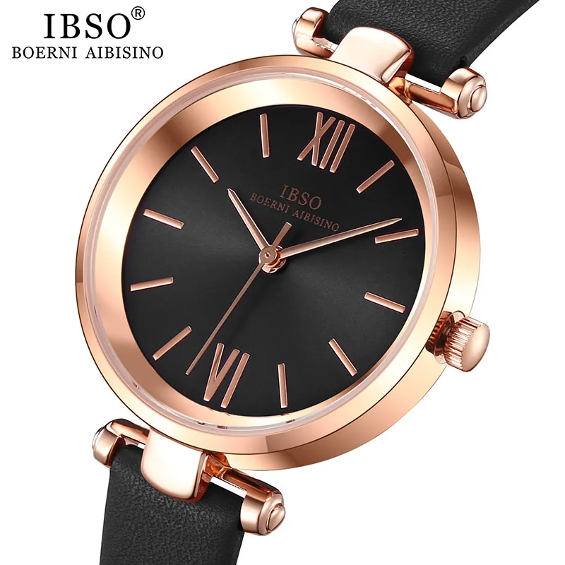 IBSO 8 мм ультратонкие женские часы роскошные розовые наручные модные Montre Femme