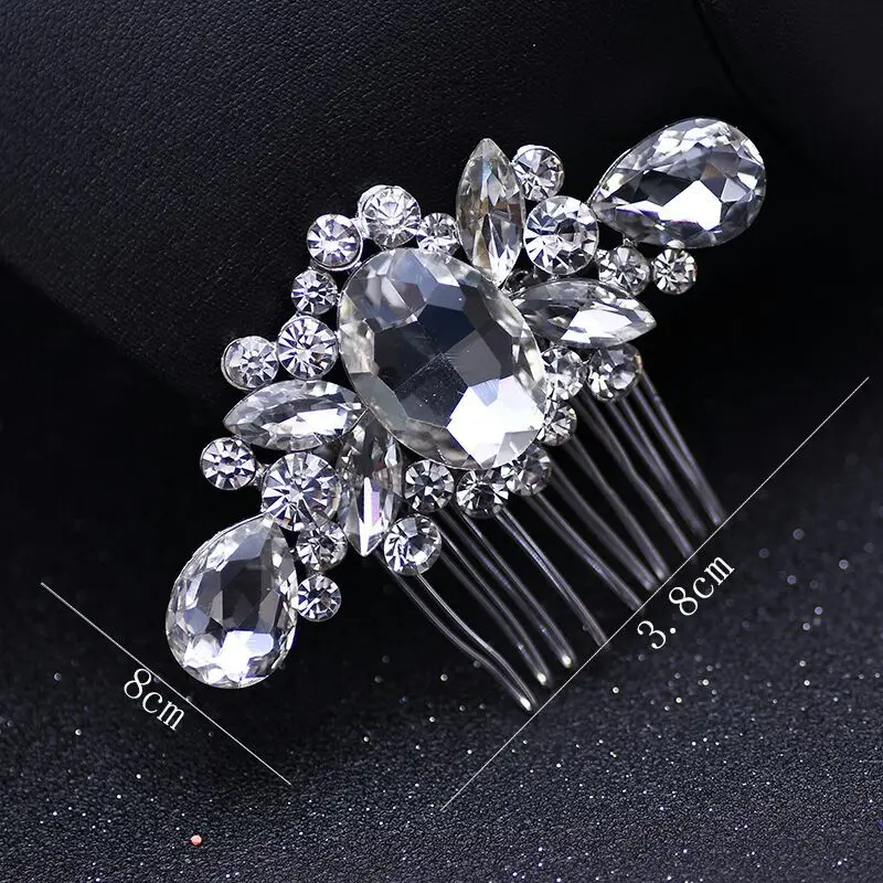 

Fahion Full Crystal Hair Combs For Brides Wedding Hair Comb Hairclip Rhinestone Bridal Hairpin Women Bridal Jewelry Accessories