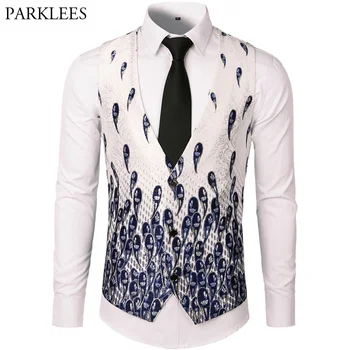 Men Suit Vest Classic V Collar Slim Fit Wedding Waistcoat Mens Luxury Floral Paisley Print Sleeveless Vest Men White Gilet Homme 
Men Suit Vest Classic V Collar Slim Fit Wedding Waistcoat Mens Luxury Floral Paisley Print Sleeveless Vest Men White Gilet Homme