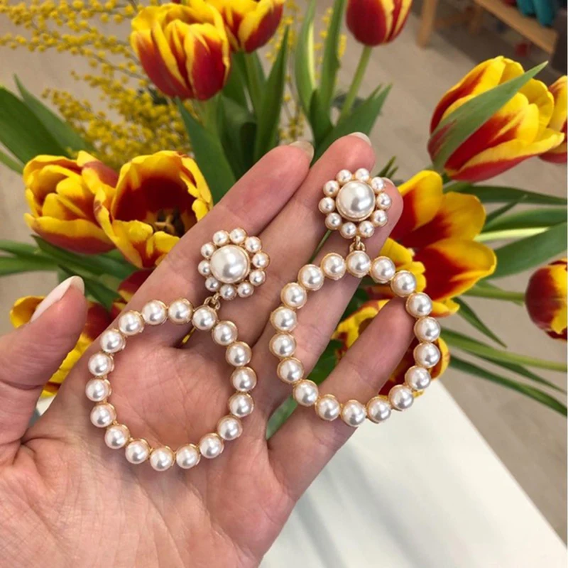 Flashbuy Fashion Round Gold Silver Pearl Drop Earrings For Women Rhinestone Geometric Statement Earrings Wedding Gift Jewelry
Flashbuy Fashion Round Gold Silver Pearl Drop Earrings For Women Rhinestone Geometric Statement Earrings Wedding Gift Jewelry