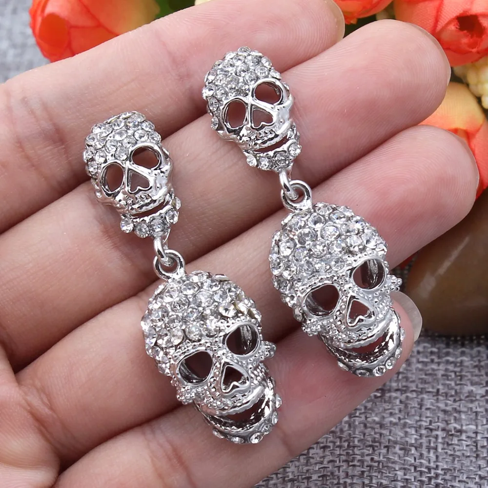 Tuliper Halloween Skull Skeleton Earrings Austrian Crystal Dangle Earrings For Women Holiday Party Jewelry Gift
Tuliper Halloween Skull Skeleton Earrings Austrian Crystal Dangle Earrings For Women Holiday Party Jewelry Gift