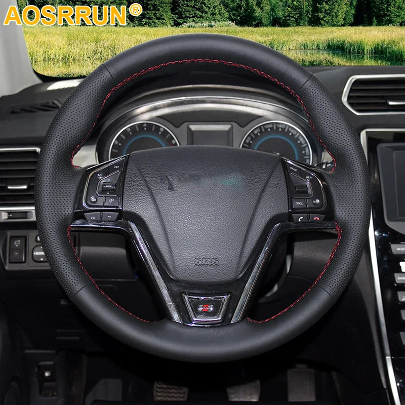 AOSRRUN Leather Hand-stitched Car Steering Wheel Covers For Great Wall Haval Hover H2 H7 2014 2015 2016 2017 2018
AOSRRUN Leather Hand-stitched Car Steering Wheel Covers For Great Wall Haval Hover H2 H7 2014 2015 2016 2017 2018