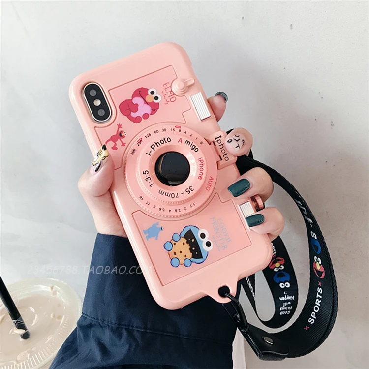 For iPhone XS Max Cute seasame camera Case For iphone 8plus 7 8 6 6S plus Case For iphone X XR mirror cover with long strap
For iPhone XS Max Cute seasame camera Case For iphone 8plus 7 8 6 6S plus Case For iphone X XR mirror cover with long strap