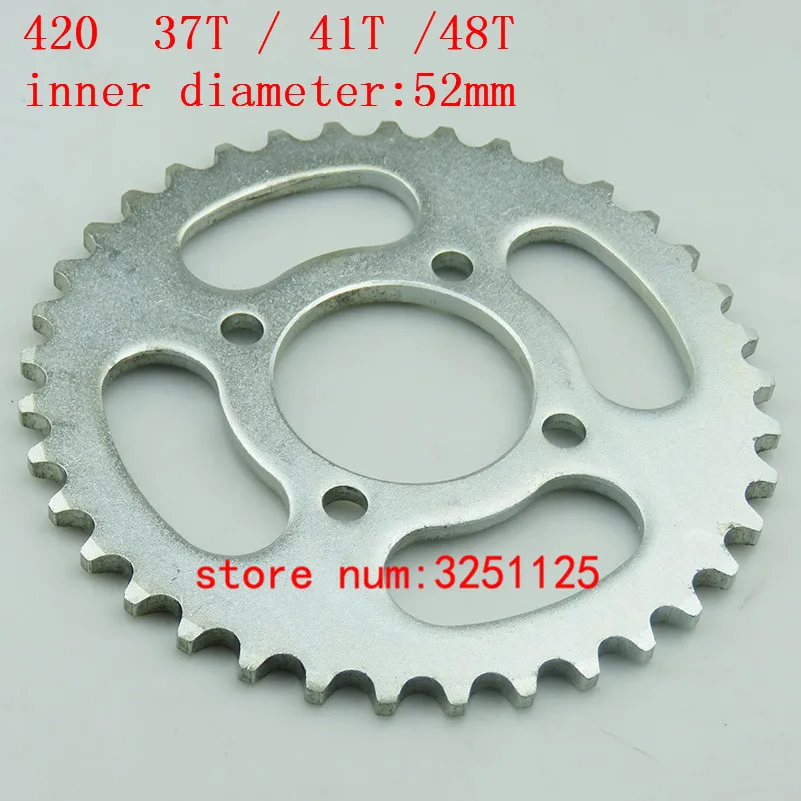 420 37T 41T 48T Tooth rear Sprocket 52mm Chain wheel for Electric Bicycle Go Kart Motorcycle ATV Quad Pit Dirt Bike Buggy
420 37T 41T 48T Tooth rear Sprocket 52mm Chain wheel for Electric Bicycle Go Kart Motorcycle ATV Quad Pit Dirt Bike Buggy