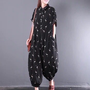 Big Loose Jumpsuit Printing Pattern Jumpsuits Casual Chiffon Macacao Feminino Fashion Sleeved Conjoined Chic Button Romper
Big Loose Jumpsuit Printing Pattern Jumpsuits Casual Chiffon Macacao Feminino Fashion Sleeved Conjoined Chic Button Romper