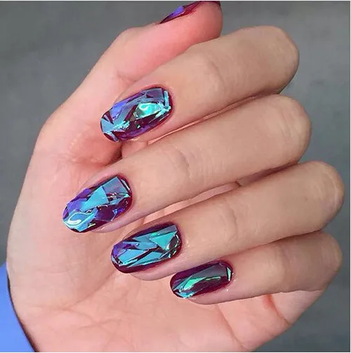 20pcs 5 Different Colors/set NEW Broken Glass Pieces Mirror Foil Tips Stencil Decal Nail Art Sticker Cute Tools
20pcs 5 Different Colors/set NEW Broken Glass Pieces Mirror Foil Tips Stencil Decal Nail Art Sticker Cute Tools