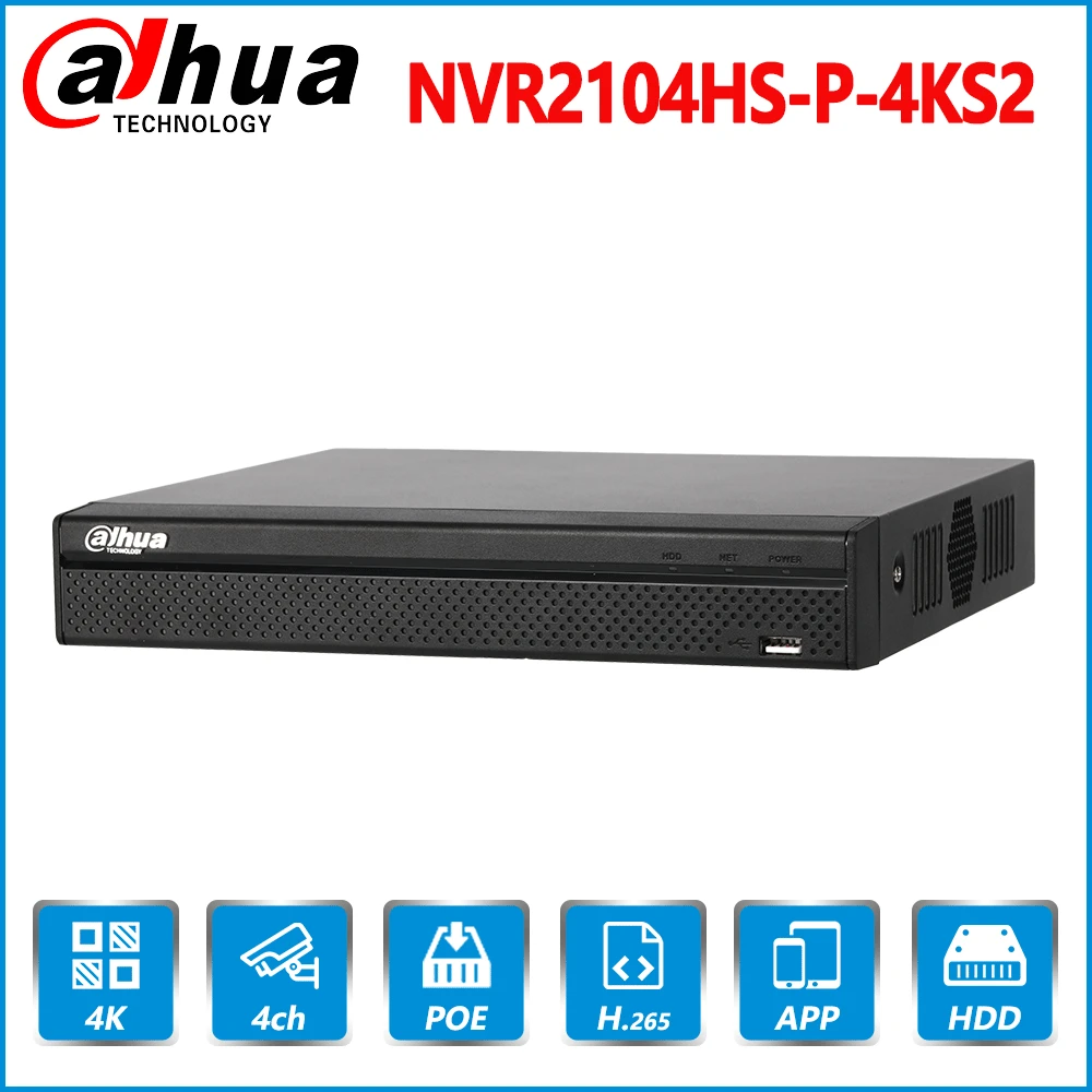 Dahua English Original NVR2104HS-P-4KS2 4 CH 4PoE Lite 4K H.265 Network Video Recorder NVR 8MP Record For IP Camera CCTV SYSTEM
Dahua English Original NVR2104HS-P-4KS2 4 CH 4PoE Lite 4K H.265 Network Video Recorder NVR 8MP Record For IP Camera CCTV SYSTEM