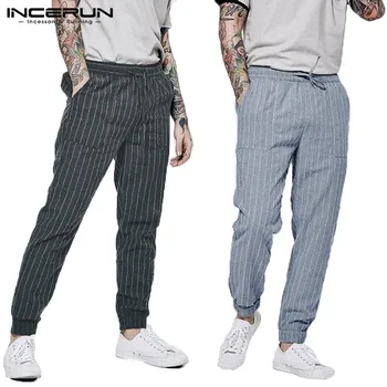 INCERUN Europe America Drawstring Sports Men Pants Pocket Hip Hop Jogging Straight Pants Fashion Stripe Pinstripe Trousers 2020
INCERUN Europe America Drawstring Sports Men Pants Pocket Hip Hop Jogging Straight Pants Fashion Stripe Pinstripe Trousers 2020