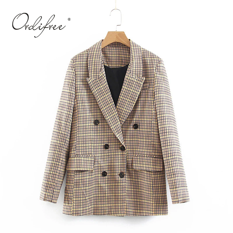 Ordifree 2019 Autumn Winter Women Plaid Blazer Suit Jacket Bouble Breasted Retro Suits Coat Work Feminino Outerwear
Ordifree 2019 Autumn Winter Women Plaid Blazer Suit Jacket Bouble Breasted Retro Suits Coat Work Feminino Outerwear