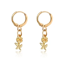 Dayoff Châu Âu Vàng Hoa Bông Tai Hoop Nữ Vòng Cổ Điển Punk Earstud Phụ Nữ Quyến Rũ Đồ Trang Sức Nhỏ Nhà Máy Nhỏ Gọn Tai E598(China)