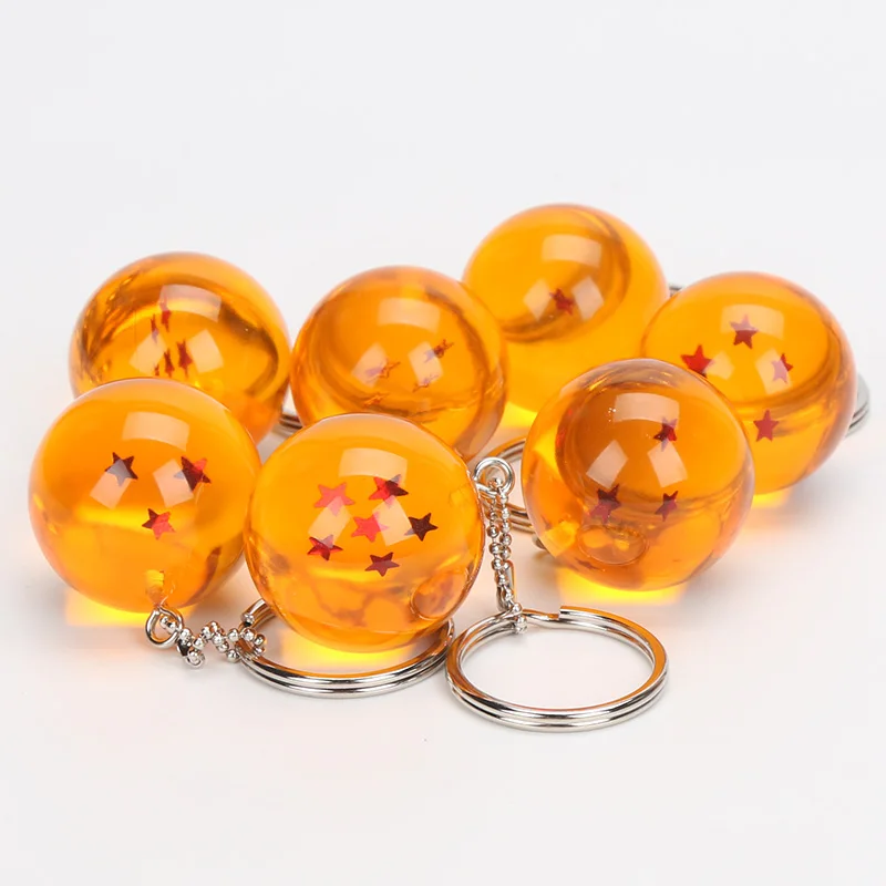 

7pcs/set 2.5cm Dragon Ball Z New In Bag 7 Stars Crystal Balls Keychain Pendant 1 2 3 4 5 6 7 star Complete set