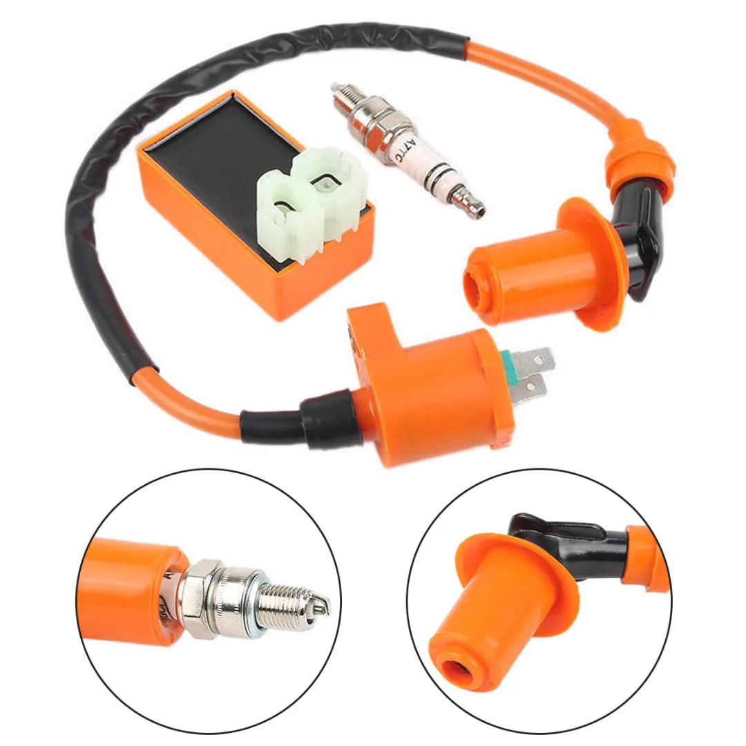 Motorbike Ingition Set 1pc Racing CDI + Spark Plug + Ignition Coil Kits For GY6 50/125/150CC 4-stroke Scooter Parts