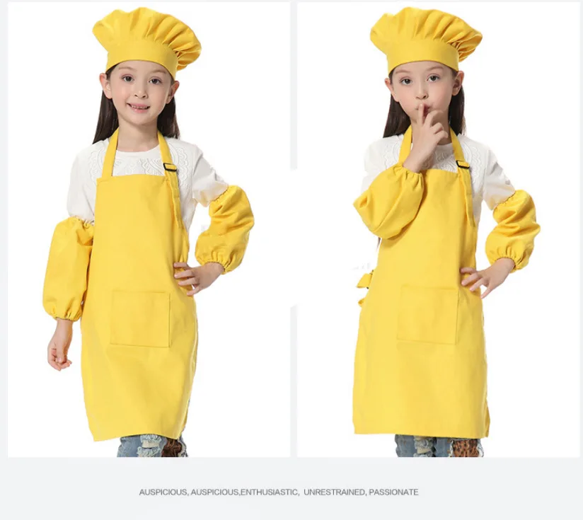 Adorable 3pcs/set Children Kitchen Waists 12 Colors Kids Aprons with Sleeve&Chef Hats for Painting Cooking Baking
Adorable 3pcs/set Children Kitchen Waists 12 Colors Kids Aprons with Sleeve&Chef Hats for Painting Cooking Baking