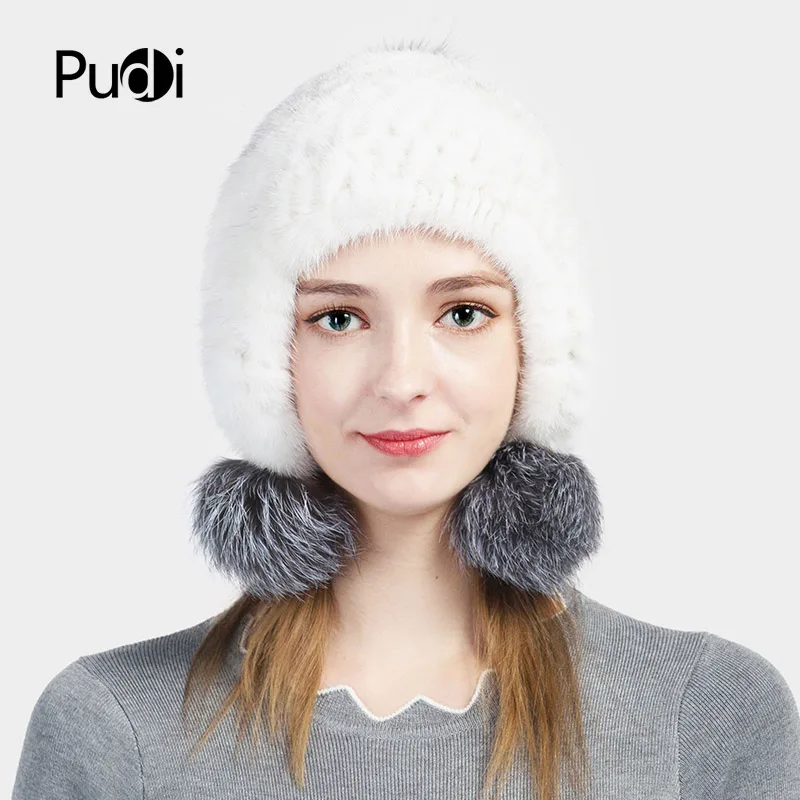 Pudi HF706 women knitted real mink fur hat cap hat 2017 winter girls brand new beanies with silver fox ball white black
Pudi HF706 women knitted real mink fur hat cap hat 2017 winter girls brand new beanies with silver fox ball white black