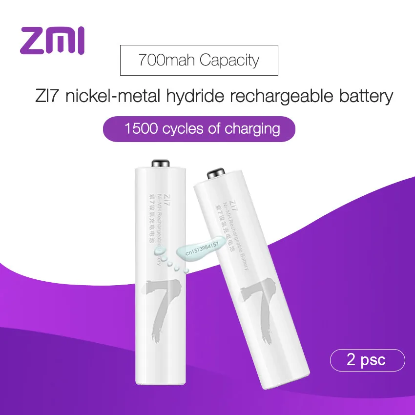 2pcs/lot Xiaomi Rechargeable Battery AAA 700mAh 1.2V Ni-MH ZMI ZI7 Power Bank Battery Pack For Remote Control Car Toys
2pcs/lot Xiaomi Rechargeable Battery AAA 700mAh 1.2V Ni-MH ZMI ZI7 Power Bank Battery Pack For Remote Control Car Toys