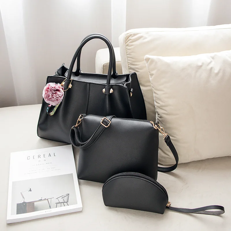 2019 New Women's Fashion Handbag 3 Pieces Set Shoulder Bag Fur Ball Women's Cross Body Messenger Bags PU Solid Composite Bags
2019 New Women's Fashion Handbag 3 Pieces Set Shoulder Bag Fur Ball Women's Cross Body Messenger Bags PU Solid Composite Bags