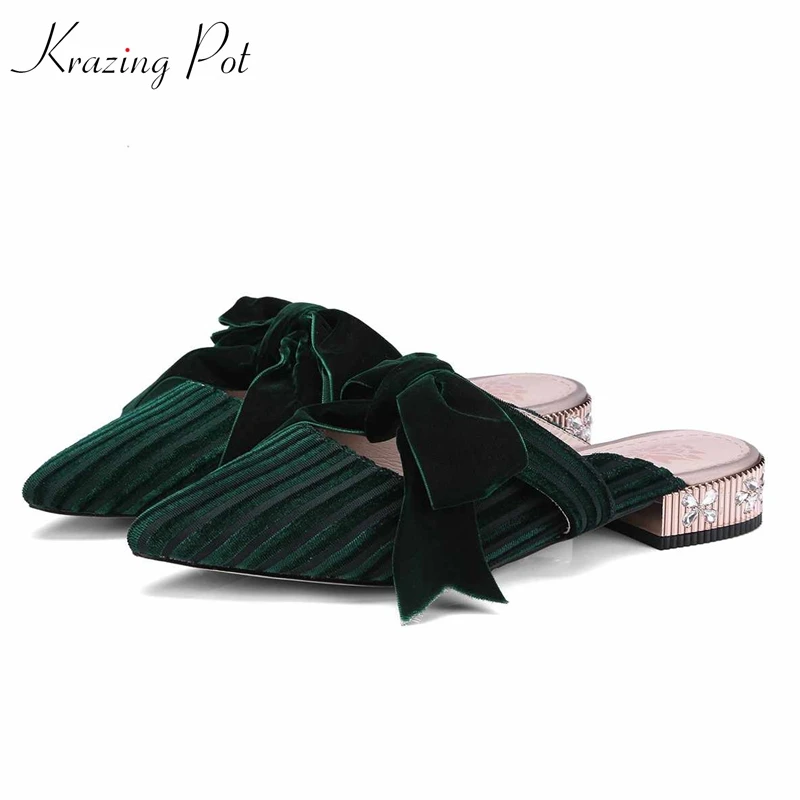 Krazing pot velvet shoes natural leather pointed toe crystal flowers low heels office lady bowtie butterfly-knot dress shoes L52
Krazing pot velvet shoes natural leather pointed toe crystal flowers low heels office lady bowtie butterfly-knot dress shoes L52