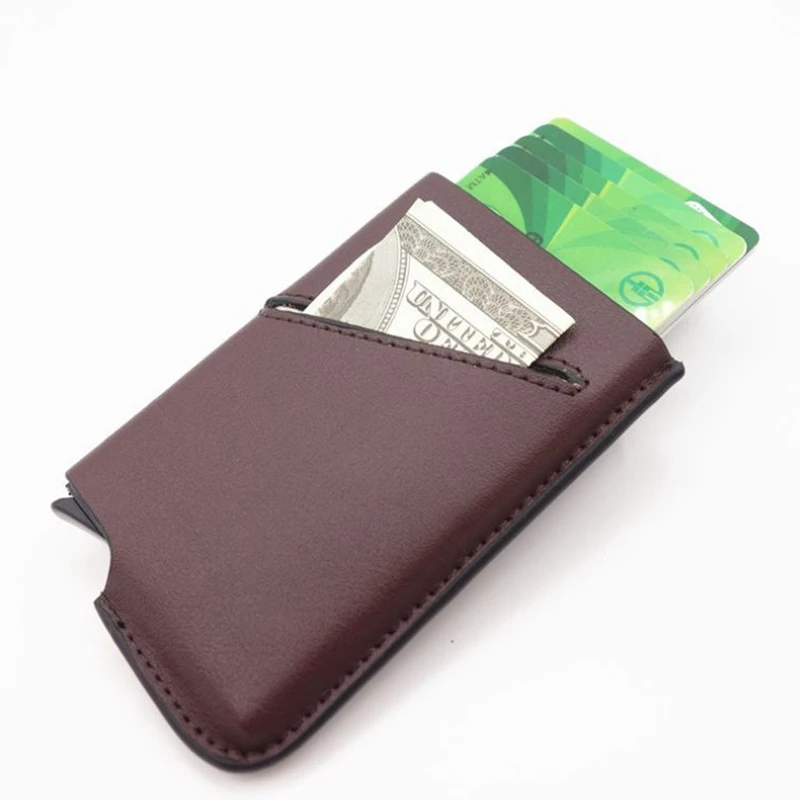 Aluminium Credit Cards Holder Men Women Genuine Cow Leather Slim Rfid Wallet ID Bank Card Protector Case Automatic Cardholders
Aluminium Credit Cards Holder Men Women Genuine Cow Leather Slim Rfid Wallet ID Bank Card Protector Case Automatic Cardholders