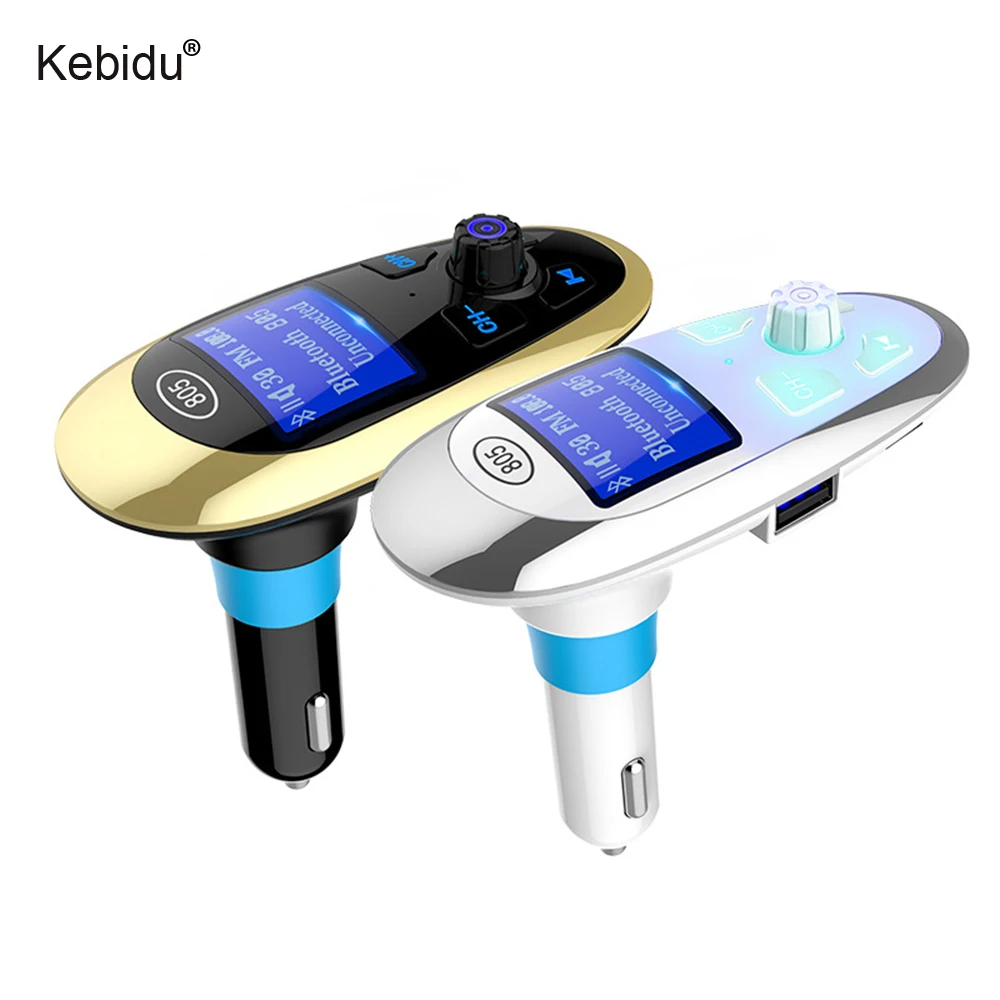 

kebidu Handsfree Bluetooth Car Kit FM Transmitter Wireless Car Mp3 Player Modulator V3.0 + EDR for Phone Tablet MP3 MP4
