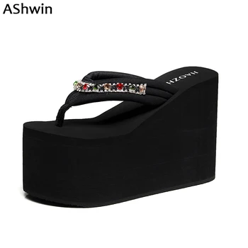 AShwin high heels sandals wedge platform flip flops super high heels glitter rhinestones bohemia thong slipper hawaiian mules
AShwin high heels sandals wedge platform flip flops super high heels glitter rhinestones bohemia thong slipper hawaiian mules
