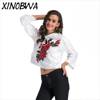 Europe 2018 Spring And Autumn Loose Large Size Women's Straight Long Sleeve Embroidery Flower Hooded Ladies Sweatshirt Crop Top
Europe 2018 Spring And Autumn Loose Large Size Women's Straight Long Sleeve Embroidery Flower Hooded Ladies Sweatshirt Crop Top