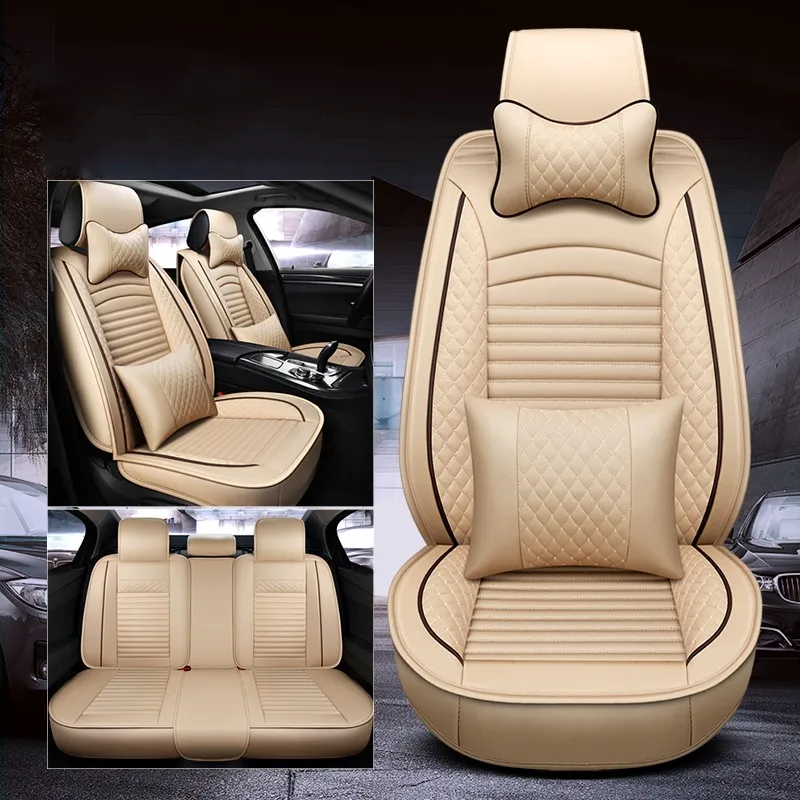 WLMWL Universal Leather Car seat cover for Volkswagen all models polo golf tiguan Passat jetta VW Phaeton touareg CC | Автомобили и