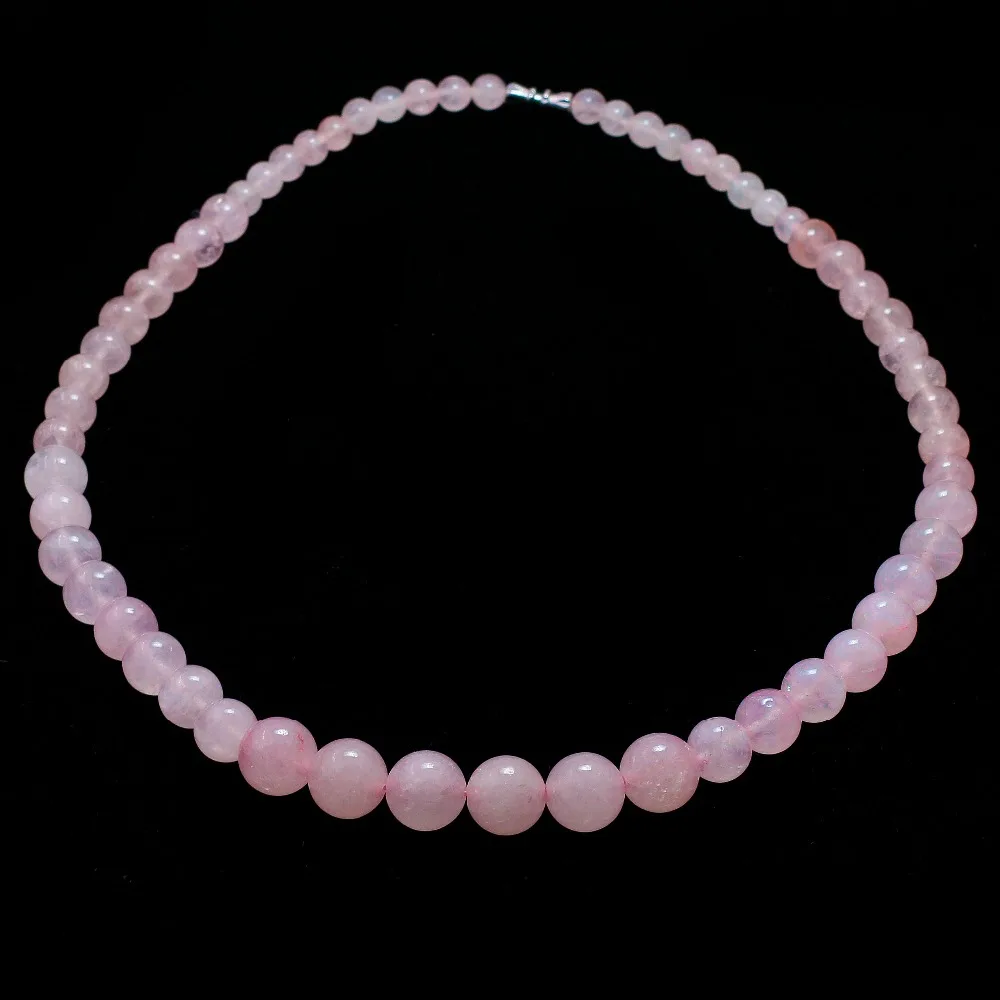 Vintage Pink Quartz Beaded Necklace Round Semi-Precious Stones Natural Stone Fashion Necklaces For Women Statement Jewelry 
Vintage Pink Quartz Beaded Necklace Round Semi-Precious Stones Natural Stone Fashion Necklaces For Women Statement Jewelry