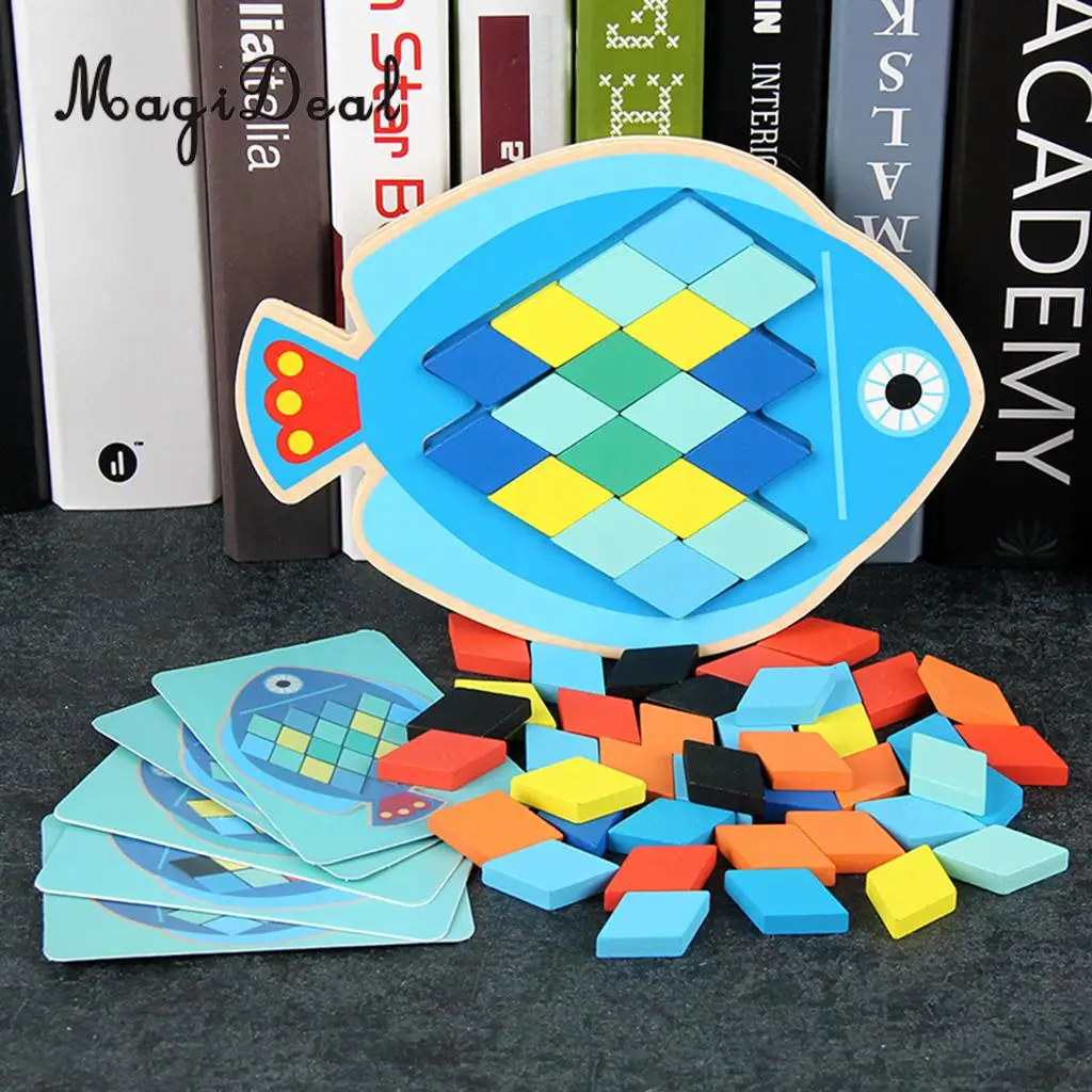 Wooden Jigsaw Puzzle Baby Early Developmental Toy Tangram Game Geometry & Color Cognitive Learning - Fish
Wooden Jigsaw Puzzle Baby Early Developmental Toy Tangram Game Geometry & Color Cognitive Learning - Fish
