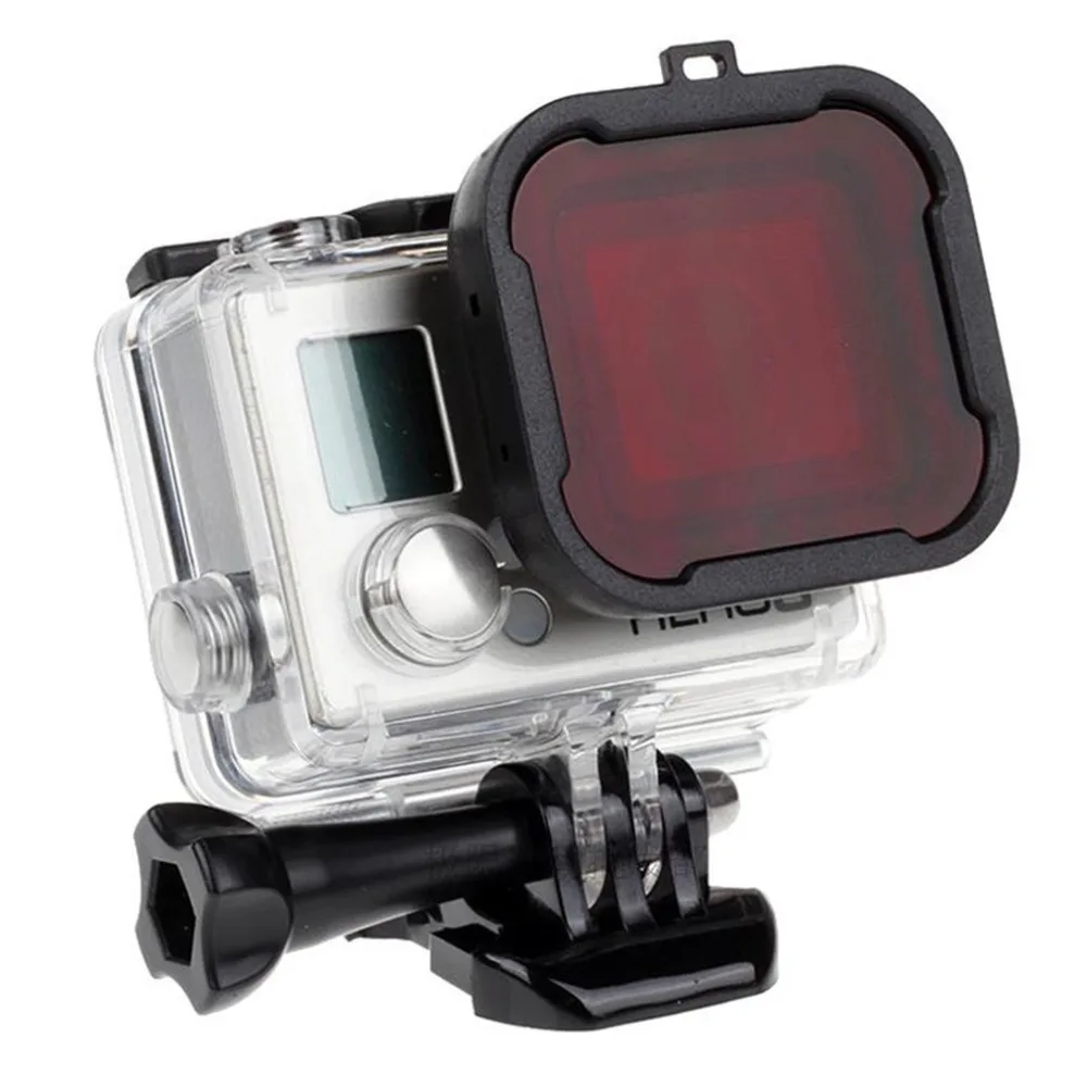 

Plastic & Optical-Grade Glass Underwater Scuba Diving Lens Filter Protective 55*50*12mm For GoPro Hero 4/3+ Camera