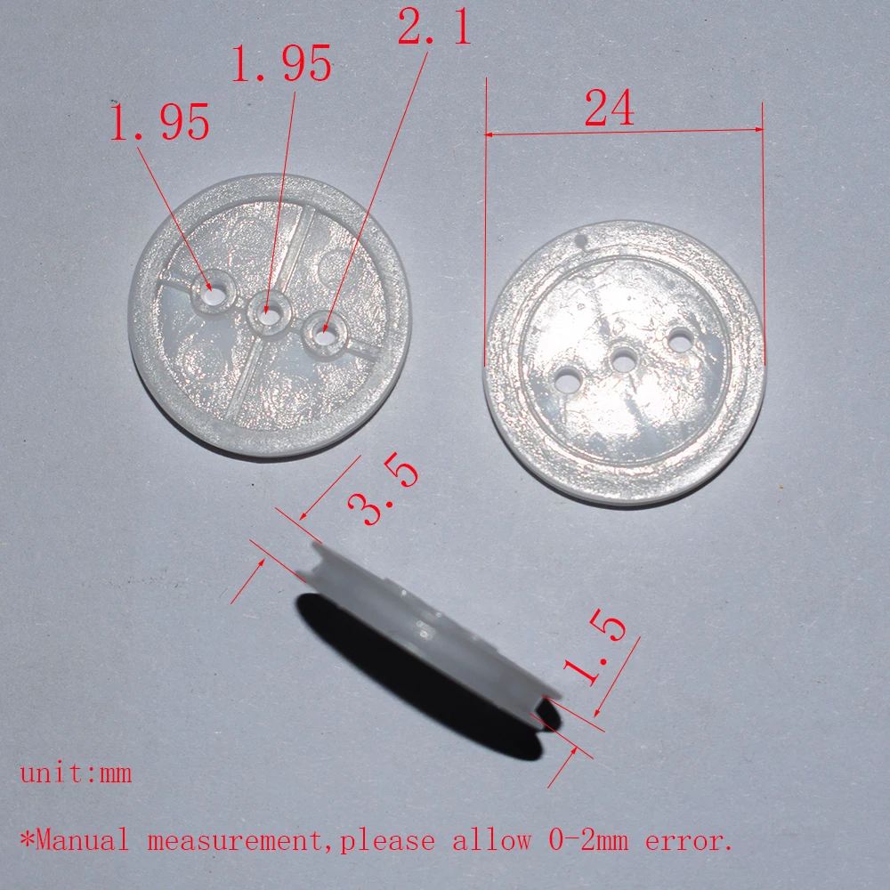 10/100pcs 2x24mm 3-hole plastic pulley dron rc car plane robot kids toys for boys diy baby accessories PU242AB
10/100pcs 2x24mm 3-hole plastic pulley dron rc car plane robot kids toys for boys diy baby accessories PU242AB