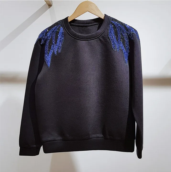 France style elegant women sequins embroidery sweatshirts 2018 Autumn winter hoodies Tops D888
France style elegant women sequins embroidery sweatshirts 2018 Autumn winter hoodies Tops D888